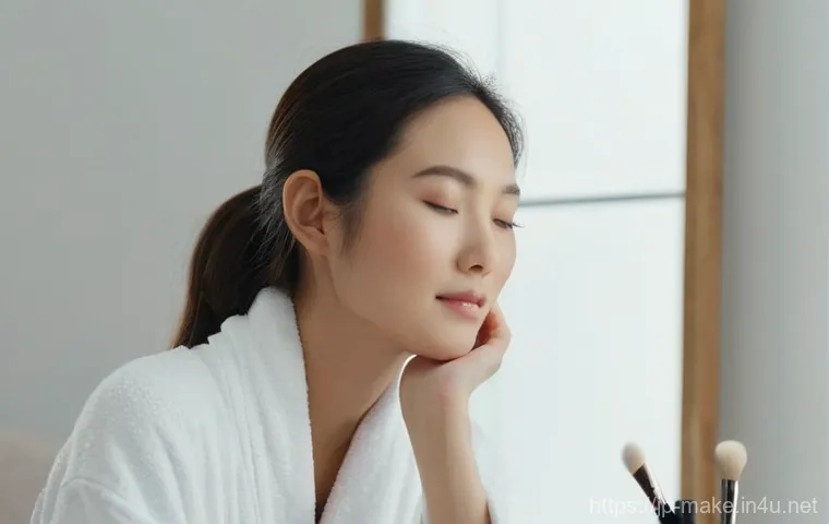 메이크업 전문가의 자기관리 비법 - Prompt 1: Mindful Makeup Moment**