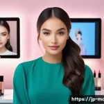 뷰티 업계 메이크업 이직 사례 - A professional makeup artist in a modern beauty salon setting, demonstrating natural makeup techniqu...